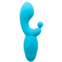 Вибромассажер оригинальной формы для стимуляции точки G и клитора INDULGENCE G Kiss, голубой, Howells 174203blueHW, длина 16.5 см., со скидкой