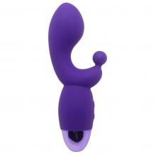 Перезаряжаемый вибратор для женщин оригинальной формы для стимуляции точки G и клитора «Indulgence G Kiss», цвет фиолетовый, Howells 174213purHW, длина 16.5 см., со скидкой
