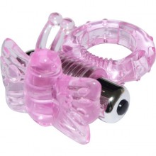 Виброкольцо розовое 7 Speed Butterfly Cock Ring, 32008-pinkHW, из материала TPE, цвет розовый, диаметр 2.5 см.