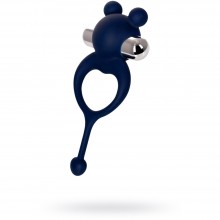 Виброкольцо с хвостиком и вибропулей «Mickey», цвет синий, JOS 782020, из материала силикон, длина 12.5 см., со скидкой