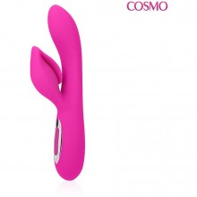 Стильный вибратор с клиторальным стимулятором и изогнутой головкой для точки G от Cosmo, цвет розовый, CSM-23131, бренд Bior Toys, длина 20 см., со скидкой