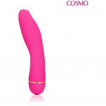 Женский изогнутый вибратор с выраженной головкой, цвет розовый, Cosmo csm-23132, длина 13 см., со скидкой