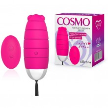 Силиконовое мини виброяйцо «Baby Bee» с дистанционным управлением, цвет розовый, Cosmo csm-23137, длина 8.7 см.