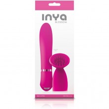 Вибромассажер для женщин с насадкой-щеточкой для стимуляции клитора «Inya Blossom Pink» от компании ТЫ Novelties, цвет розовый, NSN-0553-24, из материала пластик АБС, длина 18 см.