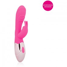 Мультискоростной женский вибратор с клиторальным кроликом, цвет розовый, Erowoman - Eroman ee-10265-6, бренд Bior Toys, из материала Силикон, длина 10 см.