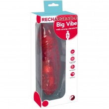 Огромный интимный вибратор «Rechargeable Big Vibe by You2Toys», цвет красный, диаметр 4.6 см, Orion 5908510000, из материала ПВХ, длина 23.3 см., со скидкой