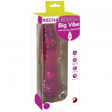 Большой интимный вибратор «Rechargeable Big Vibe by You2Toys», цвет розовый, диаметр 3.9 см, Orion 5908430000, из материала ПВХ, длина 25.5 см., со скидкой