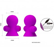Вибромассажеры на соски «Nipple Sucker» из коллекции Pretty Love от компании Baile, цвет фиолетовый, BI-014545-1, длина 7.2 см., со скидкой