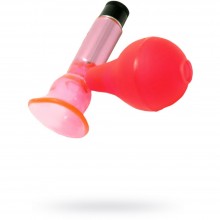 Стимулятор сосков с вибрацией «Mini Nipple Pump», Gopaldas 2K779, из материала ПВХ, цвет красный, длина 9 см., со скидкой