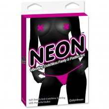 Розовые вибротрусики и пэстисы Neon «Vibrating Crotchless Panty and Pasties Set», размер OS, PipeDream 1431-11 PD, коллекция Neon Luv, со скидкой