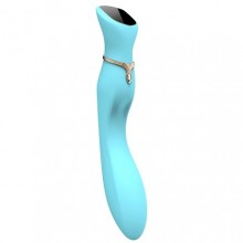 Инновационный женский вибратор для точки G «Miracle Chance» со Screen-Touch управлением, цвет голубой, Viotec 1806B1, из материала силикон, длина 21 см.