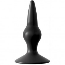 Конусовидная силиконовая анальная пробка на широком основании, цвет черный, Sex Expert, длина 9 см., со скидкой