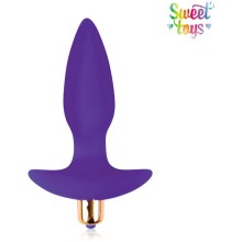 Втулка анальная с вибрацией на основании, цвет фиолетовый, Sweet Toys st-40167-5, из материала силикон, длина 10.5 см., со скидкой