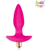 Втулка анальная с вибрацией на основании, цвет розовый, Sweet Toys st-40167-16, из материала силикон, длина 10.5 см., со скидкой