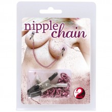 Зажимы на соски на цепочке «Nipple Clamps with Chain» от компании You 2 Toys, цвет фиолетовый, 5312600000, длина 5.2 см.